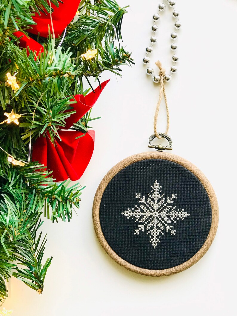 Silver Snowflakes Cross Stitch Pattern PDF, Set of 3 Christmas Ornaments Cross Stitch Pattern, Snowflakes Embroidery Chart, Instant Download image 5