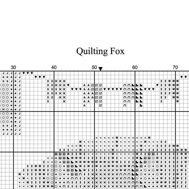 cross stitch pattern example - black and white symbols