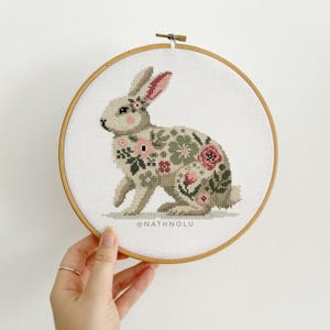 Flower Spring Rabbit Cross Stitch Pattern PDF - Instant Download ...