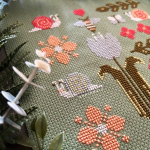 Spring Sampler Primitive Cross Stitch Pattern PDF - Instant Download ...