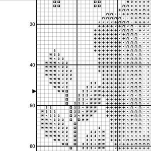 cross stitch pattern example - black and white symbols