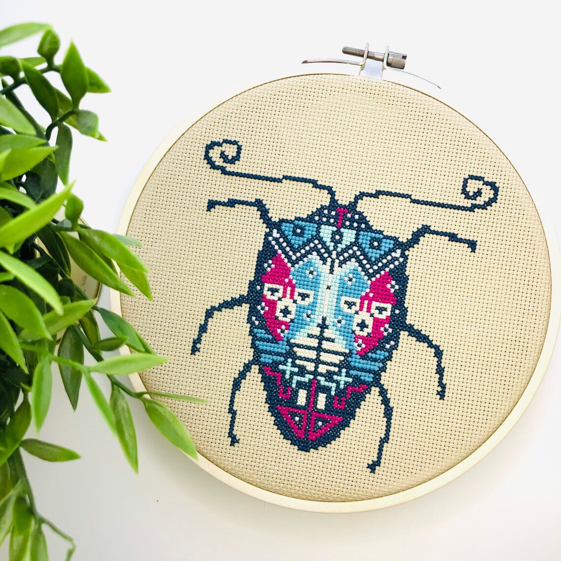 Mandala Bug Modern Cross Stitch Pattern PDF Geometric Insect Etsy