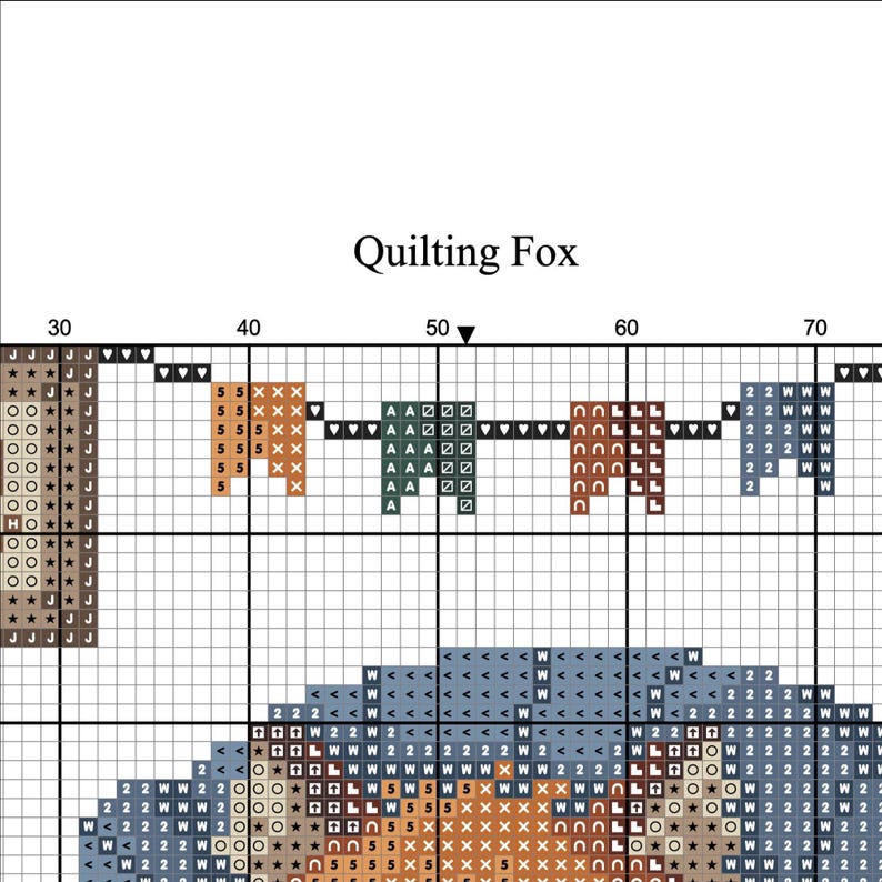 cross stitch pattern example - color symbols