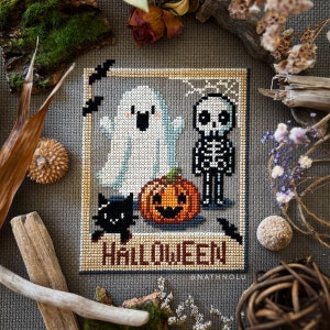 Halloween Party Cross Stitch Pattern PDF - Instant Download, Ghost ...