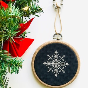 Silver Snowflakes Cross Stitch Pattern PDF, Set of 3 Christmas Ornaments Cross Stitch Pattern, Snowflakes Embroidery Chart, Instant Download image 4