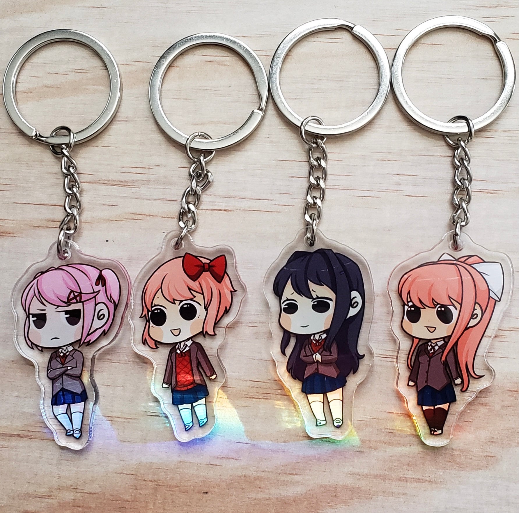 Keychain Full Set Sayori Yuri & Monika Natsuki Doki Doki Literature