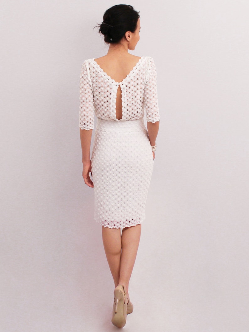 white midi pencil dress
