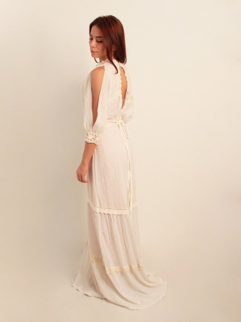 Boho Wedding Dress Bohemian Wedding Dress Cotton Wedding Etsy