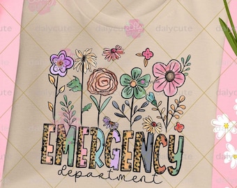 Notfallabteilung Blumen PNG, Boho Krankenschwester Sublimation Design digitaler Download