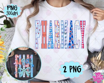 Apotheek png, gestreepte bloemen VS, 4 juli coquette rood wit 250 png, trending girly preppy apotheek tech digitale download