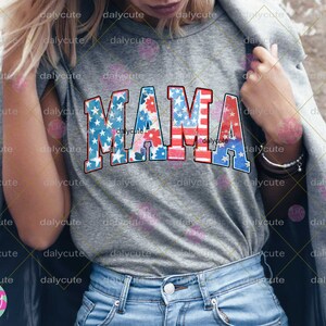 American Mama PNG, 4th Of July Png, America Png, Mama Png, Retro Mama, Independence Day, USA Png, Fourth Of July, American Flag Watercolor