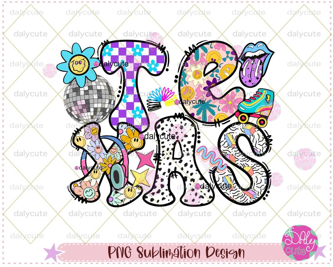 Texas PNG, Retro 90s Texas State, 90s Vibes Retro Sublimation, State ...