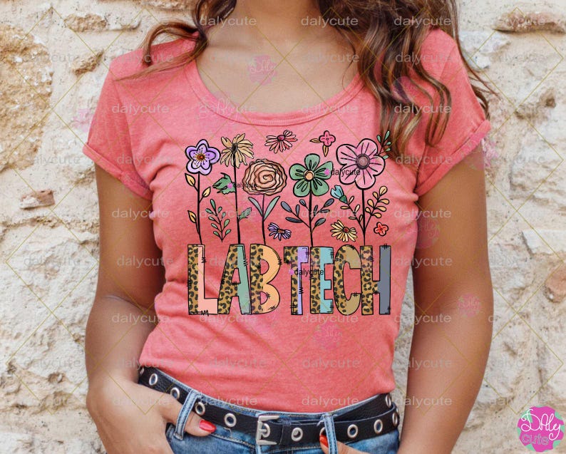 Lab Tech PNG, Spring Lab Tech Png, Flower Nurse Png, Laboratory Png, Retro Flower Lab Tech, Spring Vibes Png, Floral Nurse Boho, Rad Tech Png