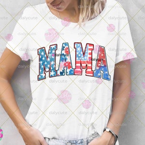 American Mama PNG, 4th Of July Png, America Png, Mama Png, Retro Mama, Independence Day, USA Png, Fourth Of July, American Flag Watercolor