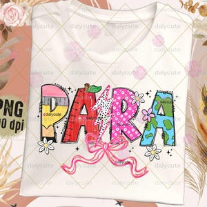 Para PNG, Back to School Png, Para Appreciation Bow, Paraprofessional, Bow Teacher School Doodle, Para Bow, First Day of School, Teach Funny