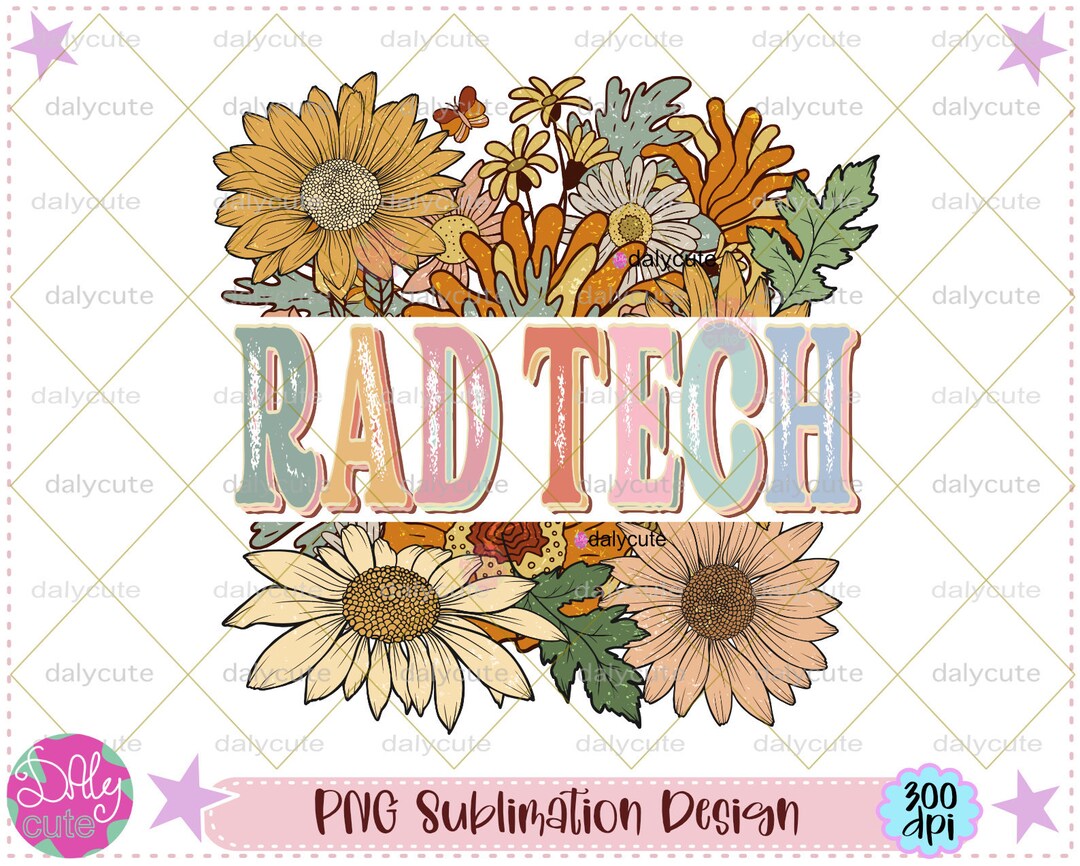Spring Radiology Designs Radiology Floral Rad Tech PNG, Retro Design (digital Download) - Etsy
