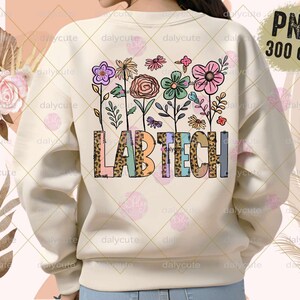 Lab Tech PNG, Spring Lab Tech Png, Flower Nurse Png, Laboratory Png, Retro Flower Lab Tech, Spring Vibes Png, Floral Nurse Boho, Rad Tech Png