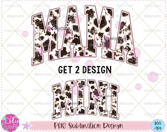 Mama koe print png: mama mini western koeienhuid sublimatieontwerp (digitaal)