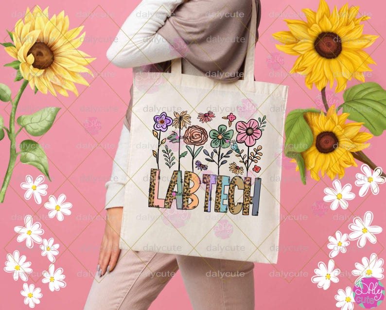 Lab Tech PNG, Spring Lab Tech Png, Flower Nurse Png, Laboratory Png, Retro Flower Lab Tech, Spring Vibes Png, Floral Nurse Boho, Rad Tech Png