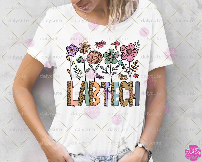 Lab Tech PNG, Spring Lab Tech Png, Flower Nurse Png, Laboratory Png, Retro Flower Lab Tech, Spring Vibes Png, Floral Nurse Boho, Rad Tech Png