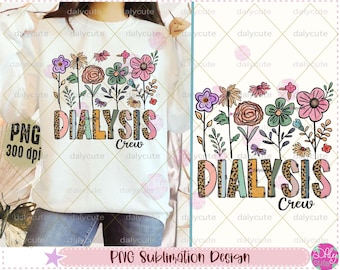 Floral Dialysis Crew, png-bestand: Leopard Nurse Design (digitale download)