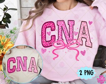 CNA Leopard Valentine PNG, Nurse Coquette Bow Design (Digital Download)