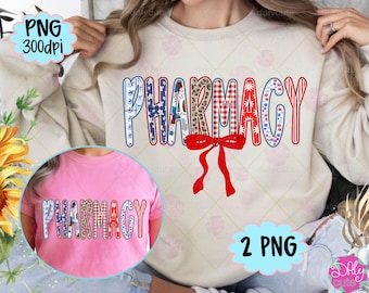 Apotheek 4 juli png, verpleegkundige patriottische coquette America Floral, VS Preppy Pharmacy Tech, rood wit blauwe strik, Independence Day