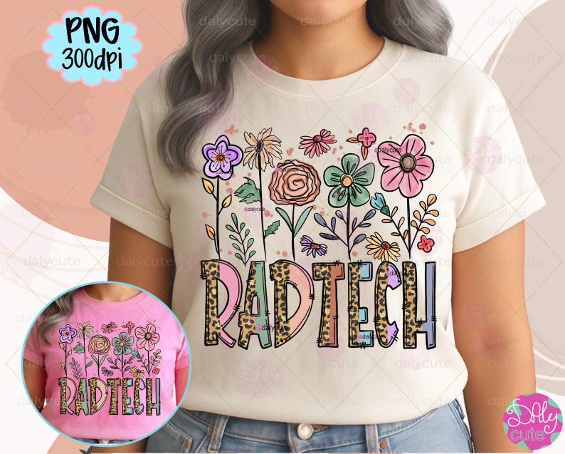 Rad Tech Flower PNG, Retro Radiology Boho Floral, Nurse Spring Png, Rad Tech Png, Spring Vibes, Easter Spring Sublimation Digital