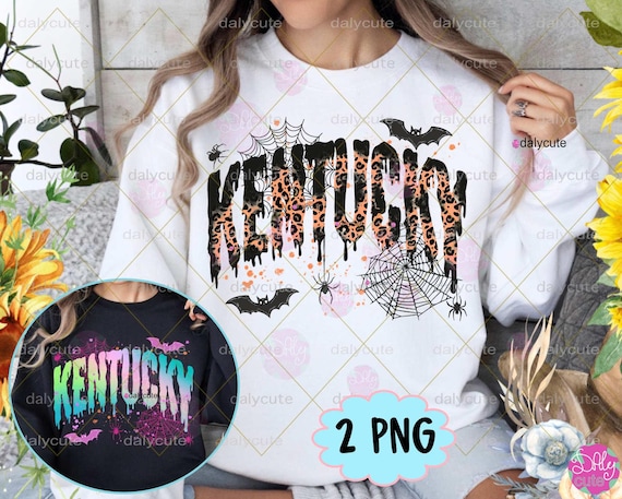 Spooky Kentucky Leopard Print PNG: Halloween Digital Design
