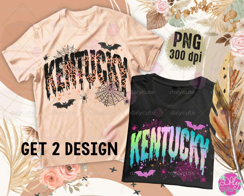 Kentucky PNG, Halloween Png, Spooky Kentucky, Kentucky State Leopard, Spooky Vibes Png, Trendy Kentucky Shirt Cute Ghost Spooky Mama Design