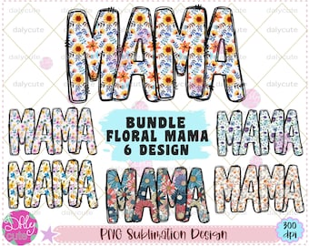 Floral Mama png-sublimatieontwerp: lentebloemen (digitale download)
