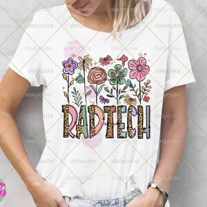 Rad Tech Flower PNG, Retro Radiology Boho Floral, Nurse Spring Png, Spring Vibes, Easter Spring Sublimation Digital