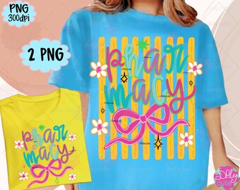 Apotheek preppy neon png, gestreept apotheektechnicus bloemencoquette girly trendy zomer, lentebloem neon verpleegstershirt png