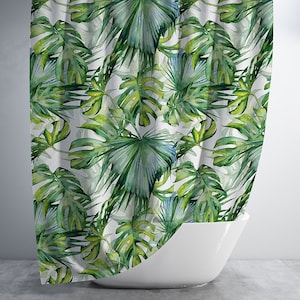 Watercolor Tropical Pattern shower curtain