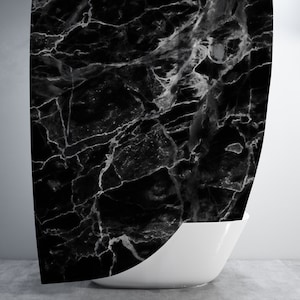 Black Marble Shower Curtain