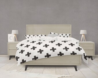 Black White Bedding Etsy