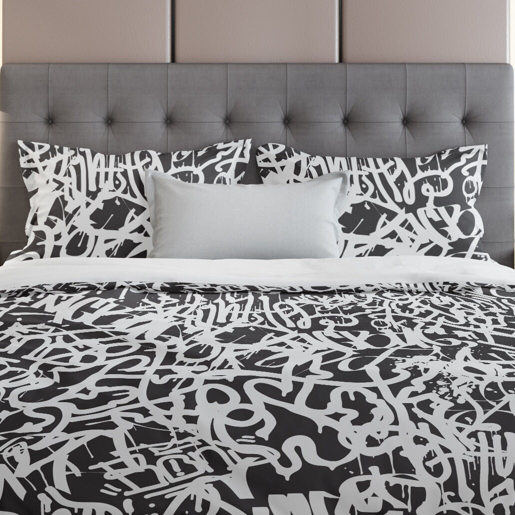Graffiti Pattern Bedding - Etsy Ireland Graffiti Pattern Bedding - Etsy Ireland