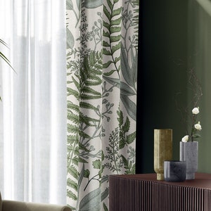Vintage Forest Fern Light Window Curtains - Window Covering