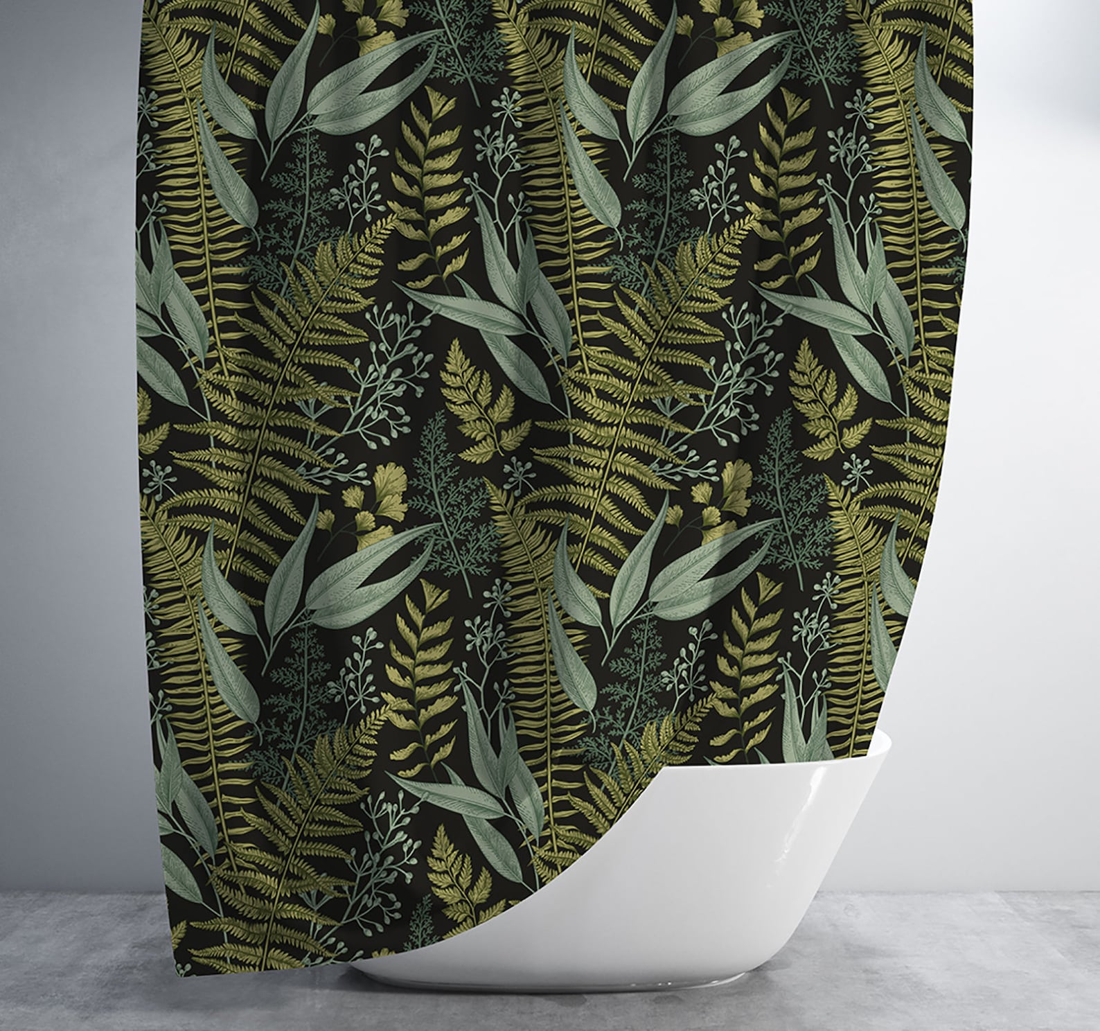 Vintage Forest Ferns Shower Curtain Etsy