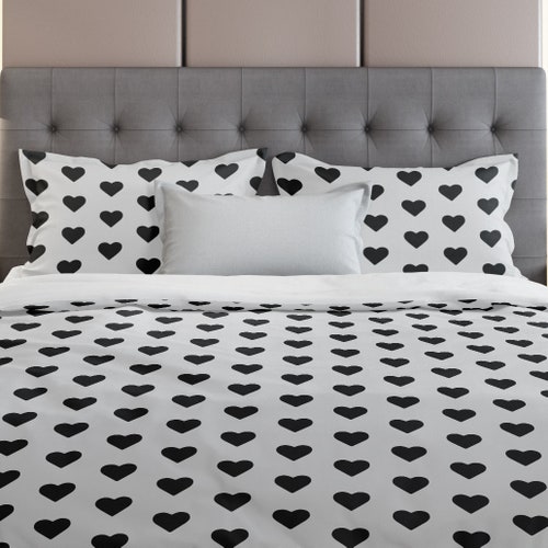 Grey Hearts Bedspreads Modern Woven Heart Design Bed Throw Blanket Bedding 