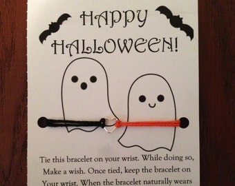 Cute Halloween Bracelet (Halloween, Gift, Friendship, Trick or Treat, Boo, Ghost, Wish Bracelet, Bats, Adorable, Fall, Autumn, Party)