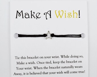 Wish Bracelet - "Make A Wish!" - Great for Party Favors or Gifts! (Gift Ideas, Dreams, Luck, Wishes, Lucky, Cute Gift, Get Well Soon, Party)