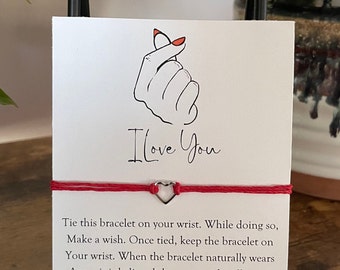 I Love You Wish Bracelet (Love, Gift for a Friend, Valentine's Day Gift, Bracelet, Quote, Original Art, Cute Gift, Gift for Her)