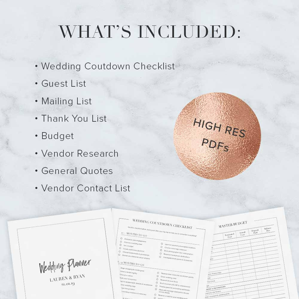 PRINTABLE Wedding Planner | DIY Wedding Binder | Personalised Wedding ...