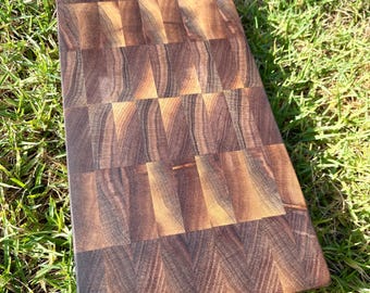 Handmade Walnut End Grain Cutting Board, Artisan Prep Board, Cheese Serving Tray