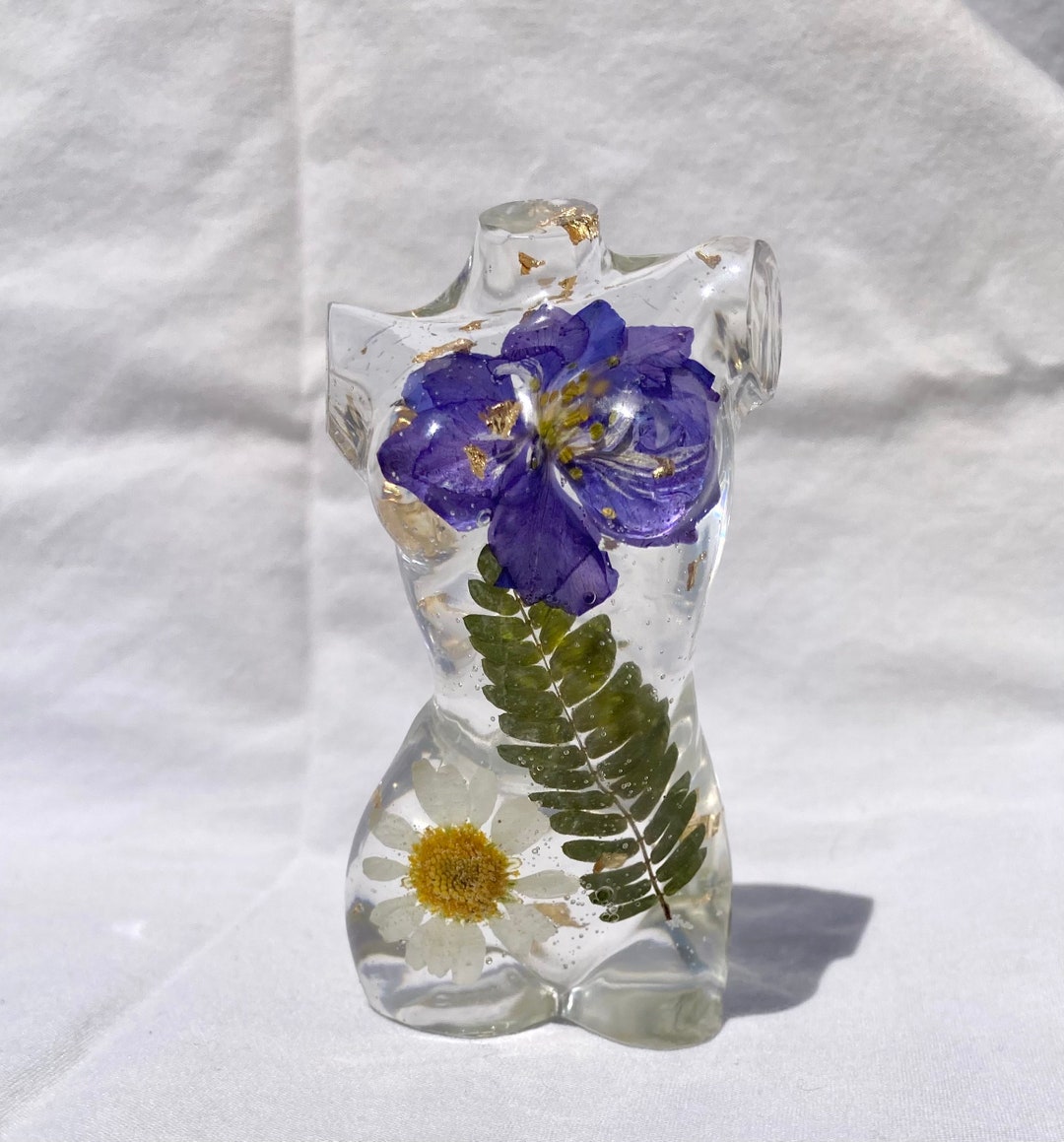 Body Figure With Pressed Flowers | Decoration Gifts | Woman Sculpture ...