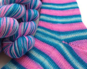 Hand dyed self striping merino sock yarn - Sweet Tooth