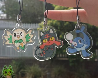 Alolan Starters 1.5in Acrylic Charms
