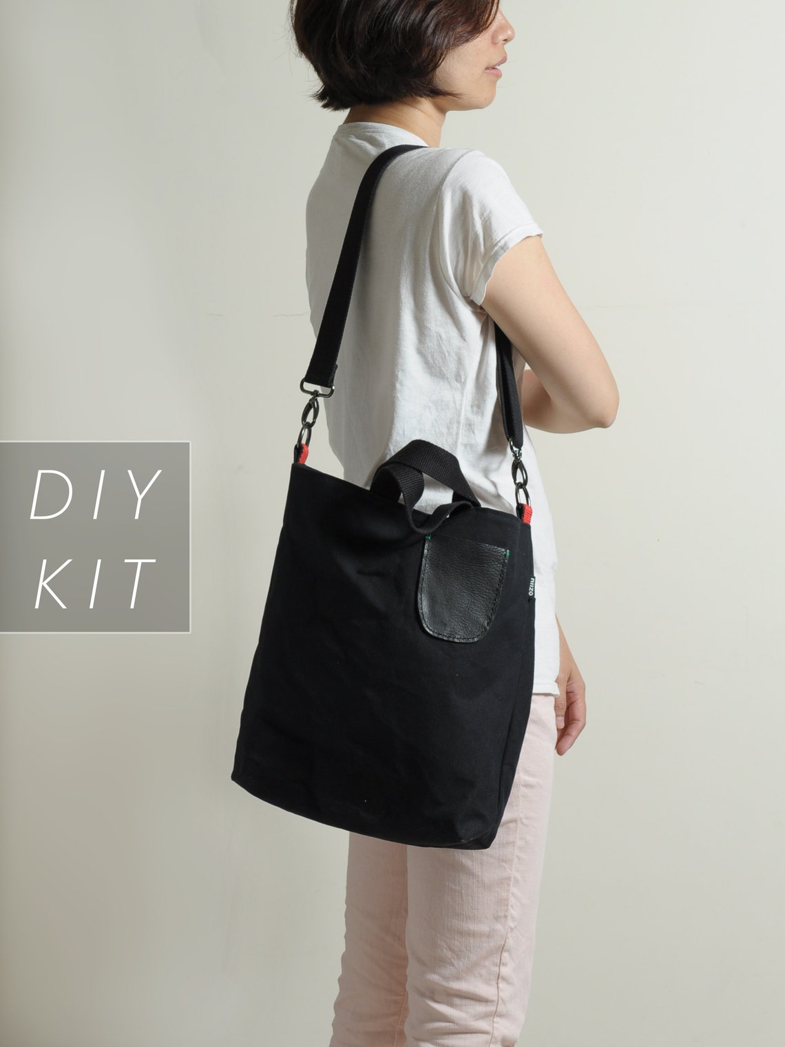 Waxed Canvas 2 ways Tote Bag DIY Kit with Sewing Pattern & Etsy