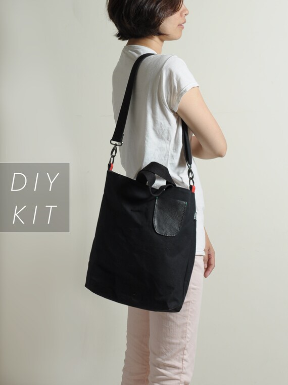 Waxed Canvas 2 Ways Tote Bag Diy Kit With Sewing Pattern - Diy Waxed Canvas Bag